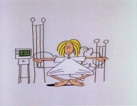 Screenshots from the 1979 Focus Design, Inc. cartoon Do the Circulation