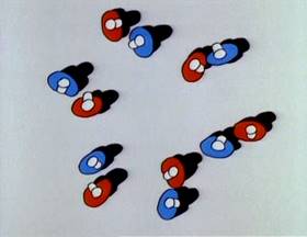 Screenshots from the 1979 Focus Design, Inc. cartoon Do the Circulation