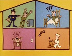 Screenshots from the 1979 Focus Design, Inc. cartoon Electricity, Electricity
