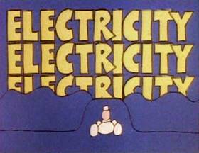 Screenshots from the 1979 Focus Design, Inc. cartoon Electricity, Electricity
