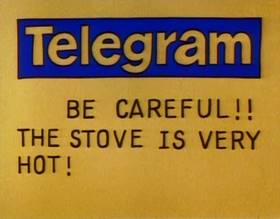 Screenshots from the 1979 Focus Design, Inc. cartoon Telegraph Line