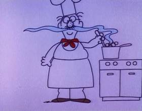 Screenshots from the 1979 Focus Design, Inc. cartoon Telegraph Line