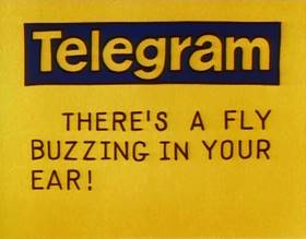 Screenshots from the 1979 Focus Design, Inc. cartoon Telegraph Line