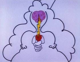 Screenshots from the 1979 Focus Design, Inc. cartoon Telegraph Line