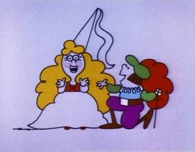 Screenshots from the 1979 Focus Design, Inc. cartoon Telegraph Line