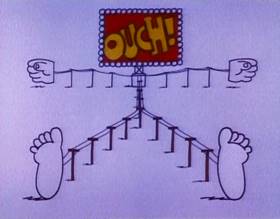 Screenshots from the 1979 Focus Design, Inc. cartoon Telegraph Line