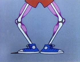 Screenshots from the 1979 Focus Design, Inc. cartoon Them Not-So-Dry Bones