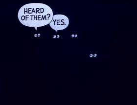 Screenshots from the 1979 Focus Design, Inc. cartoon Them Not-So-Dry Bones