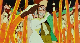 Screenshots from the 1979 TMS Entertainment cartoon Lupin III: The Castle of Cagliostro