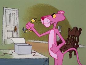 Screenshots from the 1979 DePatie Freleng cartoon Pink Quackers