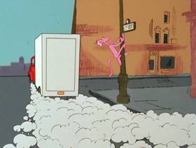 Screenshots from the 1979 DePatie Freleng cartoon Pink Pull