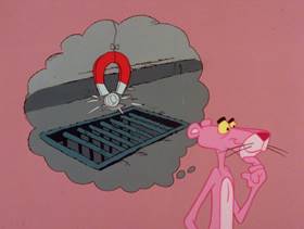 Screenshots from the 1979 DePatie Freleng cartoon Pink Pull