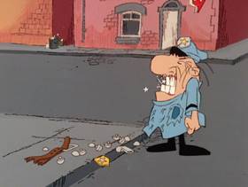 Screenshots from the 1979 DePatie Freleng cartoon Pink Pull