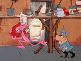 Screenshots from the 1979 DePatie Freleng cartoon Pink Pull
