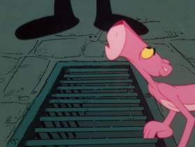 Screenshots from the 1979 DePatie Freleng cartoon Pink Pull