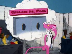 Screenshots from the 1979 DePatie Freleng cartoon Doctor Pink