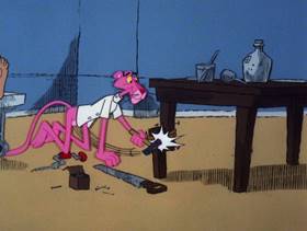 Screenshots from the 1979 DePatie Freleng cartoon Doctor Pink