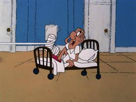 Screenshots from the 1979 DePatie Freleng cartoon Doctor Pink