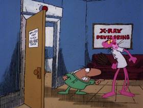 Screenshots from the 1979 DePatie Freleng cartoon Doctor Pink