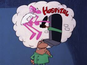 Screenshots from the 1979 DePatie Freleng cartoon Doctor Pink