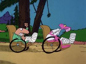 Screenshots from the 1979 DePatie Freleng cartoon Doctor Pink