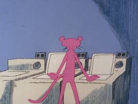 Screenshots from the 1979 DePatie Freleng cartoon Pink Suds
