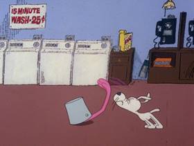 Screenshots from the 1979 DePatie Freleng cartoon Pink Suds
