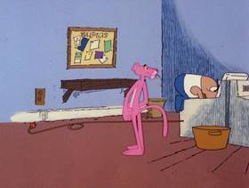 Screenshots from the 1979 DePatie Freleng cartoon Pink Suds