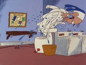 Screenshots from the 1979 DePatie Freleng cartoon Pink Suds