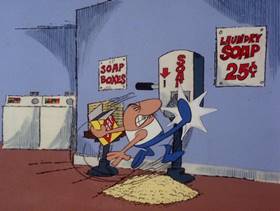 Screenshots from the 1979 DePatie Freleng cartoon Pink Suds
