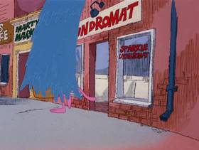 Screenshots from the 1979 DePatie Freleng cartoon Pink Suds
