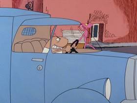 Screenshots from the 1979 DePatie Freleng cartoon Pink Suds