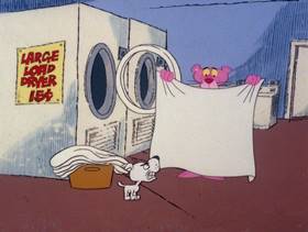 Screenshots from the 1979 DePatie Freleng cartoon Pink Suds