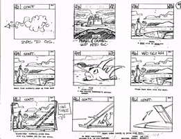Storyboards from the 1979 Filmation cartoon Beau Jest