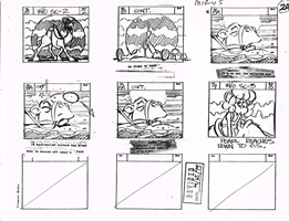 Storyboards from the 1979 Filmation cartoon Beau Jest