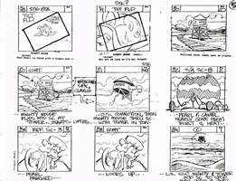 Storyboards from the 1979 Filmation cartoon Beau Jest