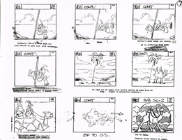 Storyboards from the 1979 Filmation cartoon Beau Jest