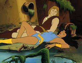 Screenshots from the 1980 Ruby-Spears cartoon Harvest of Doom