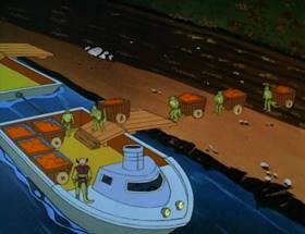 Screenshots from the 1980 Ruby-Spears cartoon Harvest of Doom