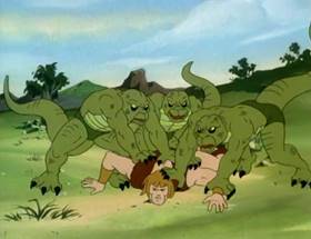 Screenshots from the 1980 Ruby-Spears cartoon Harvest of Doom