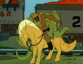 Screenshots from the 1980 Ruby-Spears cartoon Harvest of Doom