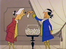 Screenshots from the 1981 Warner Bros. cartoon Bugs Bunny: All American Hero