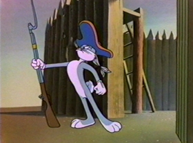 Screenshots from the 1981 Warner Bros. cartoon Bugs Bunny: All American Hero