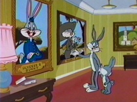 Screenshots from the 1981 Warner Bros. cartoon Bugs Bunny: All American Hero