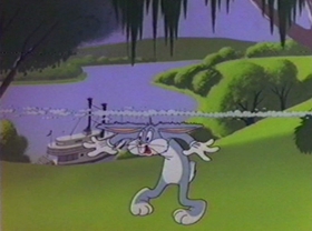 Screenshots from the 1981 Warner Bros. cartoon Bugs Bunny: All American Hero