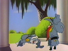 Screenshots from the 1981 Warner Bros. cartoon Bugs Bunny: All American Hero