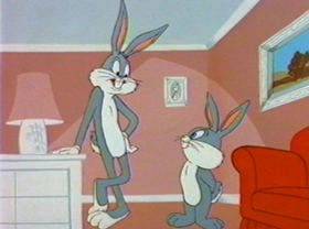 Screenshots from the 1981 Warner Bros. cartoon Bugs Bunny: All American Hero
