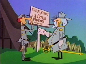 Screenshots from the 1981 Warner Bros. cartoon Bugs Bunny: All American Hero