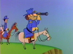 Screenshots from the 1981 Warner Bros. cartoon Bugs Bunny: All American Hero