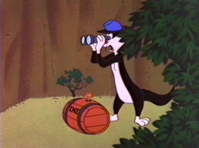 Screenshots from the 1981 Warner Bros. cartoon Bugs Bunny: All American Hero
